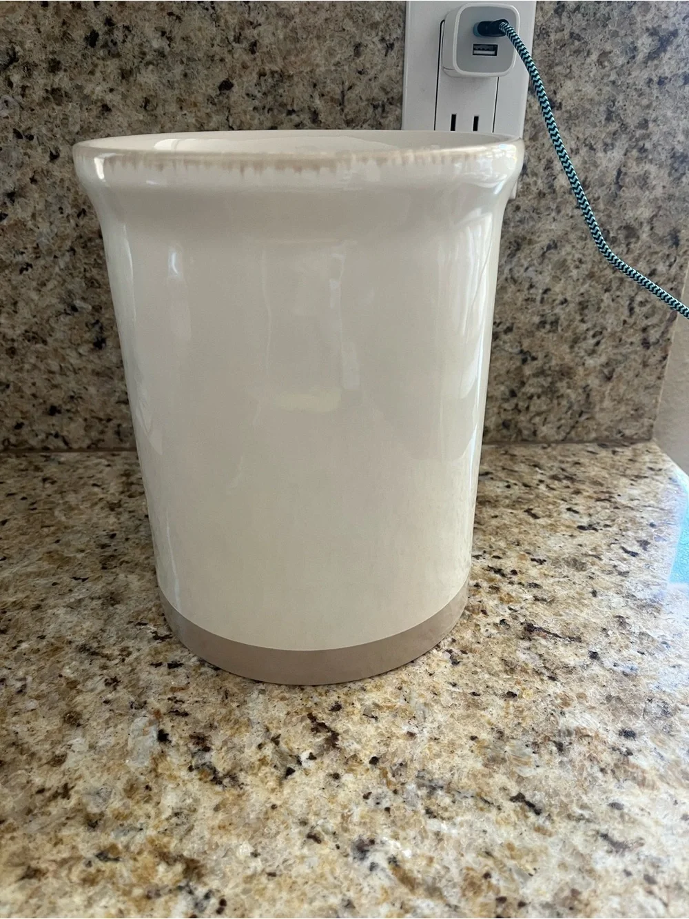 Rae Dunn Ceramic 'STORE' Canister with Rooster Farmhouse Utensils